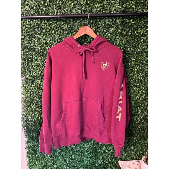 Ariat Mens Red Essential Hoodie Size Large - Picture 1 of 5